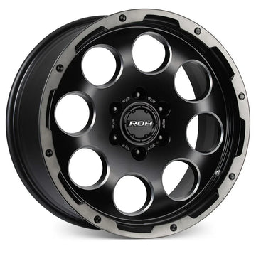 ROH Sniper Wheel Rims in Black with Aluminium Bolts and Gunmetal Lip - Brixton 4x4 - Buy Online Now!